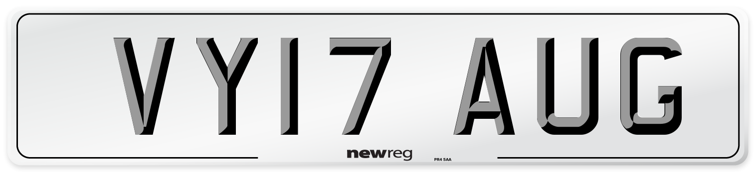 VY17 AUG Number Plate from New Reg